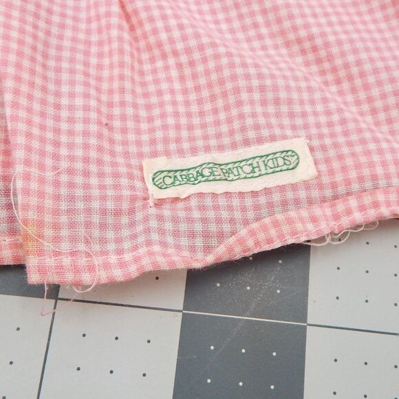 Cabbage Patch Kids Doll Pink Check Dress Coleco Preemie Vintage 1980s - Picture 3 of 8